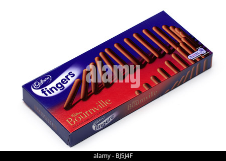 Schachtel mit Cadbury Bournville Schokolade Finger Stockfoto