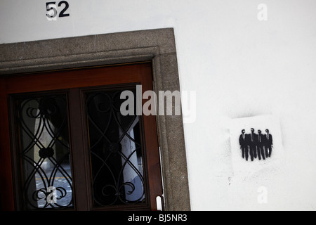 Reservoir Dogs Schablone Graffiti in Bern, Schweiz Stockfoto