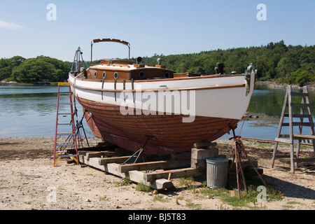 Segelboot auf der Festplatte auf Einsiedler Insel Stockfoto