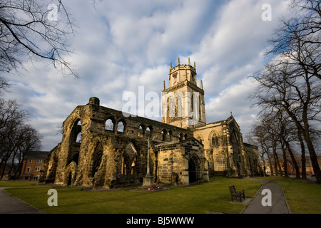 Allerheiligenkirche, zerstört teilweise seit dem englischen Bürgerkrieg in Pontefract, West Yorkshire Stockfoto