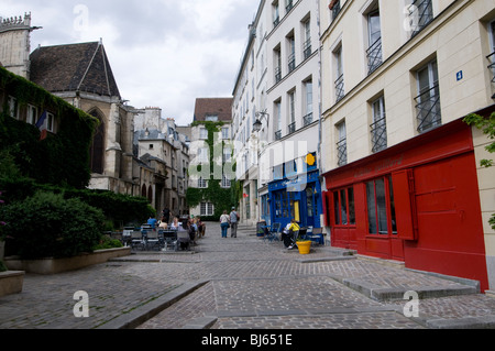 Rue Barres, Stadtteil Marais, Paris, Frankreich. Stockfoto