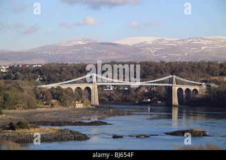 Menai Bridge Anglesey Stockfoto