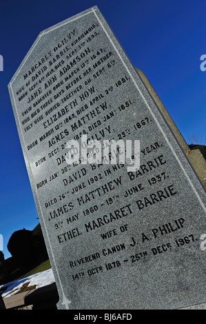 J.m. Barrie Grabstein, Kirriemuir Stockfoto