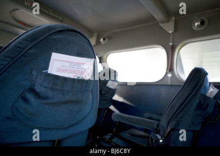 Im Inneren ein Vintage de Havilland Passagierflugzeug. Stockfoto