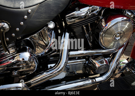 Eine Nahaufnahme von A Harley Davidson Motorrad Stockfoto
