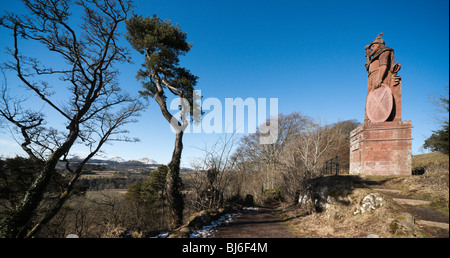 Das Wallace Monument oder Statue am Dryburgh in den Scottish Borders - mit Blick auf die Eildon Hills im winter Stockfoto