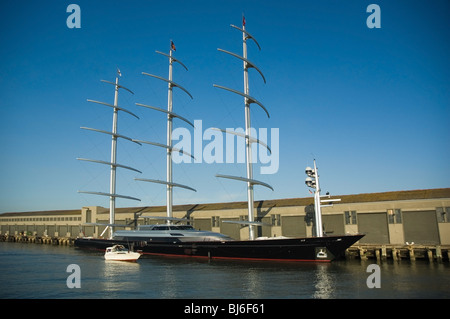 Schlanke Dreimastschoners angedockt in San Francisco, Kalifornien, USA Stockfoto