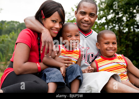 Glückliche Familie black genießen ihren freien Tag Stockfoto