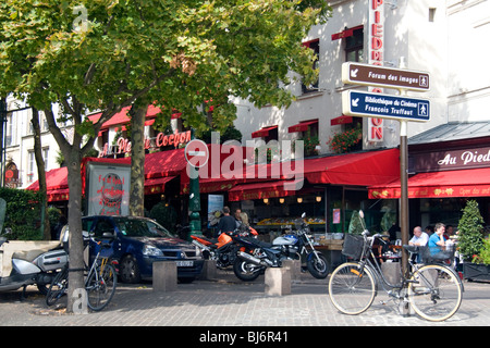 Straßencafés in der Nähe von Les Halles in Paris, Frankreich, Stockfoto