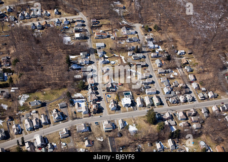 North Adams, Massachusetts Luftbild im Spätwinter. Stockfoto