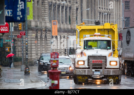 Nassen verschneiten Tag in New York City Stockfoto