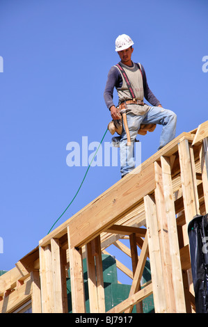 Arbeiter im Wohnungsbau Bau, Plano, Texas, USA Stockfoto