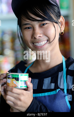 Verkäuferin, Semporna, Sabah, malaysia Stockfoto