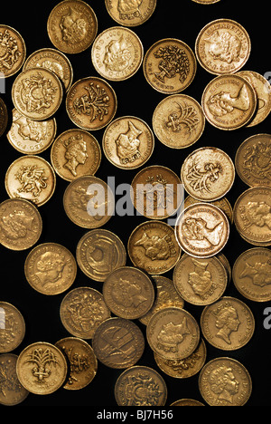 Ein Pfund-Münzen. Februar 2010 Stockfoto