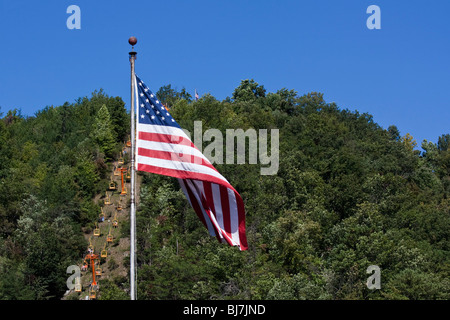 Der Gatlinburg Skylift Crockett MTN Tennessee TN North Carolina NC Bilder Bilder Fotos große hohe Auflösung horizontal in den USA Hi-res Stockfoto