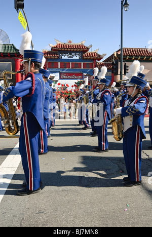 Chinesische Neujahrsparade in Chinatown in Los Angeles, Kalifornien. Stockfoto