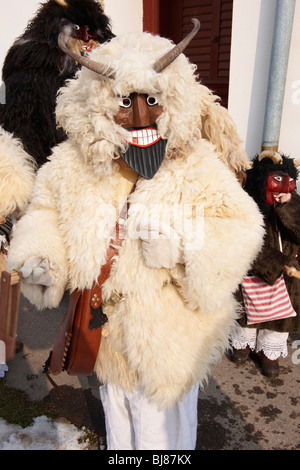 Buso am Montag Haus Besuche der Busojaras Spring Festival 2010 Mohacs Ungarn - Stockfotos Stockfoto