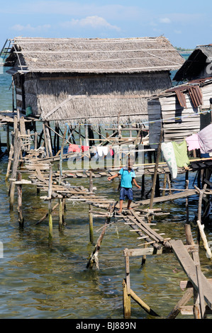 Bajao Stelzenläufer Dorf, Semporna, Sabah, Malaysia Stockfoto