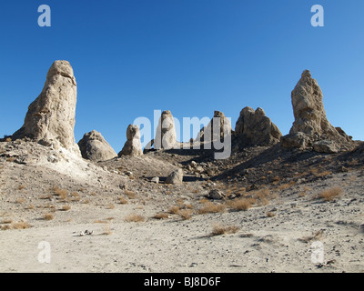 Trona Pinnacles in der kalifornischen Mojave-Wüste. Stockfoto
