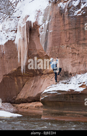 Kuku Sandsteinfelsen im Gauja Nationalpark Vidzeme Lettland Klettern Stockfoto