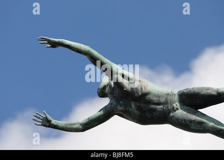 Mann und Pegasus-Skulptur von Carl Milles in Millesarden Stockfoto