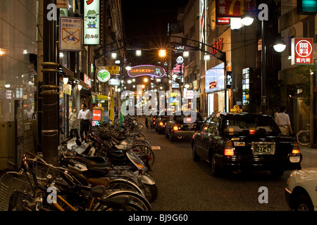 Hiroshima Japan Nacht Straße West-Honshu Stockfoto