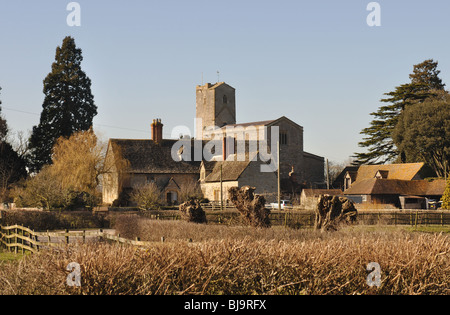 Priorat Farm und St. Marien Priory-Kirche, Deerhurst, Gloucestershire, England, UK Stockfoto