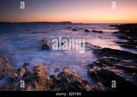 Sonnenaufgang am Portscatho, Cornwall England UK Stockfoto