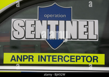 ANPR-Interceptor Zeichen auf ein Polizeiauto Stockfoto