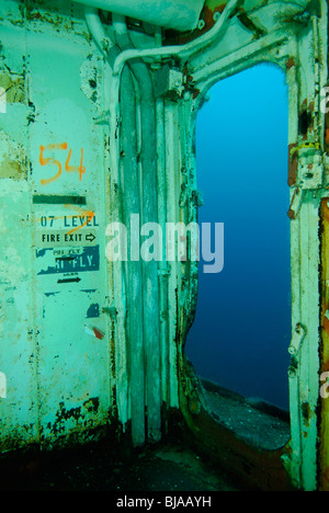 Im Inneren der Oriskany Wrack versenkt vor Pensacola, Florida. Stockfoto