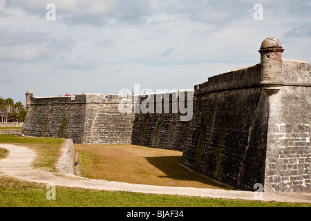 St. Augustine - Jan 2009 - das Castillo de San Marcos wurde gebaut, um Spaniens Anspruch auf das Land jetzt bekannt als Florida zu verteidigen Stockfoto