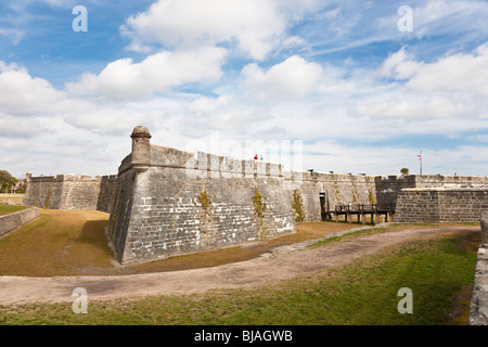 St. Augustine - Jan 2009 - das Castillo de San Marcos wurde gebaut, um Spaniens Anspruch auf das Land jetzt bekannt als Florida zu verteidigen Stockfoto