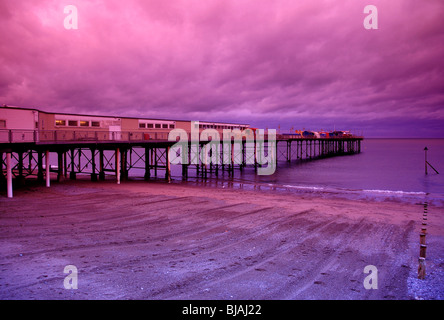 Abenddämmerung Farben Teignmouth Pier Devon Küste Ärmelkanal Stockfoto