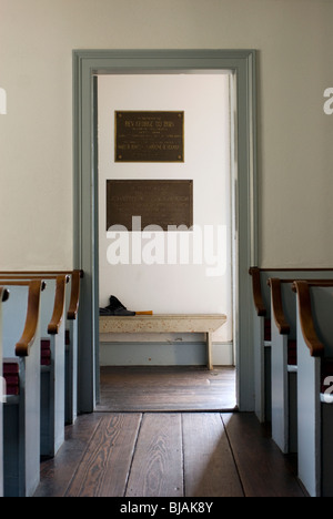 Schläfrige hohle innere alte niederländische Kirche in der Stadt verweilen Stockfoto