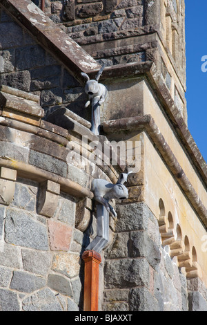 Wasserspeier, Hasen im Leadwork darstellt. Stockfoto