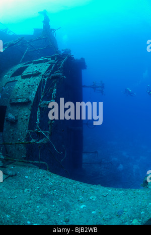 Oberdeck des Salem Express Wracks aus Safaga, Rotes Meer. Stockfoto