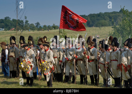 Reenactment der Belagerung der Neiße im Napoleonischen Krieg mit Preußen 1807 in Nysa, Opolskie, Polen Stockfoto