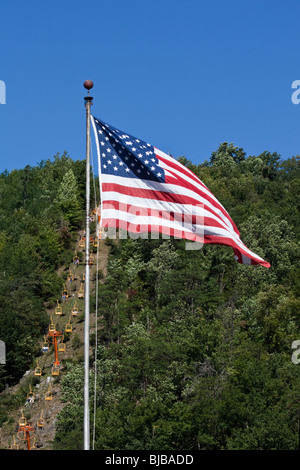 Das Gatlinburg Skylift Crockett MTN Tennessee TN North Carolina NC Bilder Bilder Fotos Fotos vertikales Format mit sehr hoher Auflösung in den USA Hi-res Stockfoto