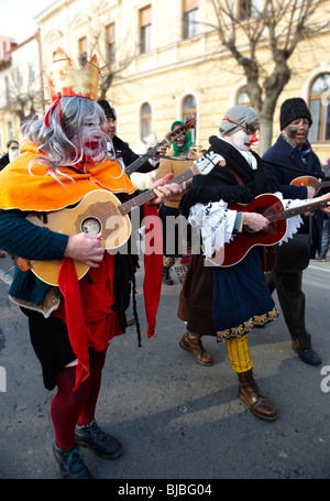 Ungarische Sokácok Musiker auf die Tuesdayprocession der Busojaras Spring Festival 2010 Mohacs Ungarn - Stockfotos Stockfoto