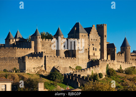 MITTELALTERLICHEN STADT CARCASSONNE, FRANKREICH Stockfoto