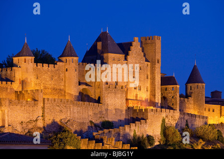 MITTELALTERLICHEN STADT CARCASSONNE, FRANKREICH Stockfoto