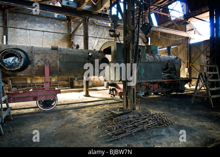 Mechanische Werkstatt, eritreischen Eisenbahn von Asmara nach Massawa, Eritrea Stockfoto