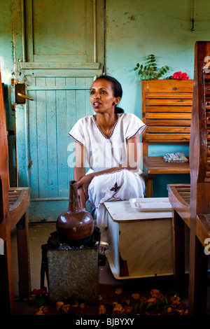 Traditionellen Kaffee, eritreischen Eisenbahnen, von Asmara nach Massawa, Eritrea Stockfoto