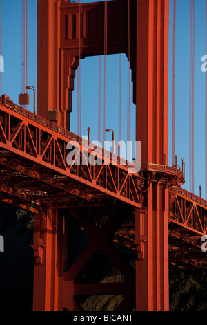 Golden Gate Bridge, Blick von unten (Boot), San Francisco, Kalifornien, USA Stockfoto