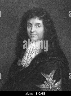 Jean-Baptiste Colbert (1619-1683) auf Gravur aus den 1800er Jahren. Französischer Minister für Finanzen im Jahre 1665-1683. Stockfoto