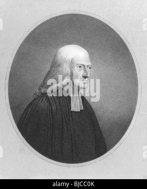 John Wesley (1703-1791) auf Gravur aus den 1800er Jahren. Anglikanischer Geistlicher und christlicher Theologe. Stockfoto