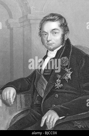 Jons Jacob Berzelius (1779-1848) auf Gravur aus den 1800er Jahren. Der Vater der schwedischen Chemie. Stockfoto