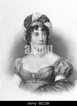 Germaine de Stael (1766-1817) auf Gravur aus den 1800er Jahren. Französisch sprechende Schweizer Autor lebt in Paris und im Ausland. Stockfoto