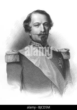 Napoleon III. aka Louis Napoleon Bonaparte (1808-1873) auf Gravur aus den 1800er Jahren. Stockfoto