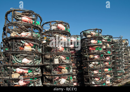 Half Moon Bay, Kalifornien Dungeness Krabbensaison, Krabbe Töpfe Stockfoto